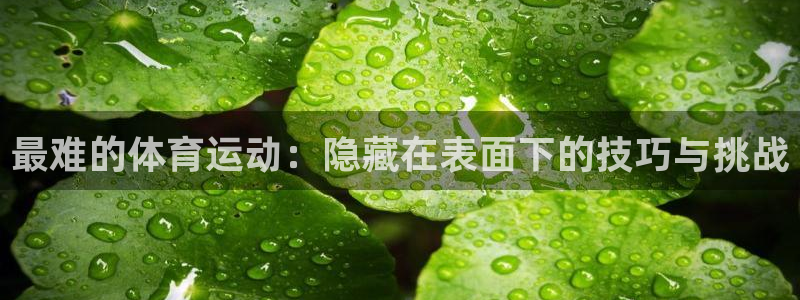 公海赌赌船官网下载平台注册:最难的体育运动:隐藏在表面下的技