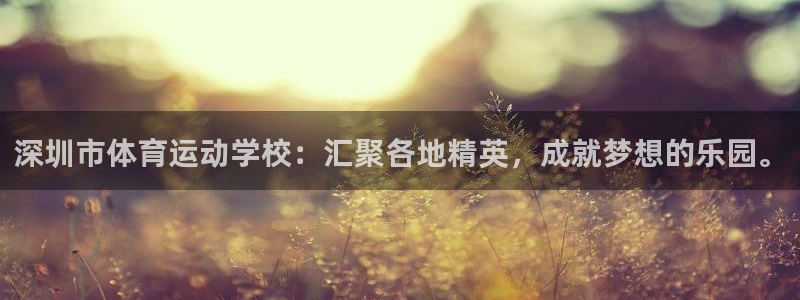 公海赌赌船官网下载招商:深圳市体育运动学校:汇聚各地精英,成