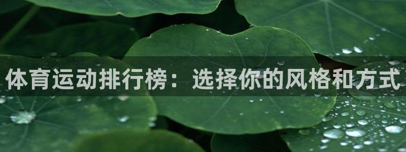 公海赌赌船官方正版app神州:体育运动排行榜:选择你的风格和